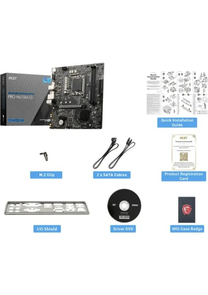 MB Pro H610M-G Soket 1700 Ddr5 5600MHZ(OC) HDMI VGA Dp M.2 Usb3.2 1x 1g Lan Matx