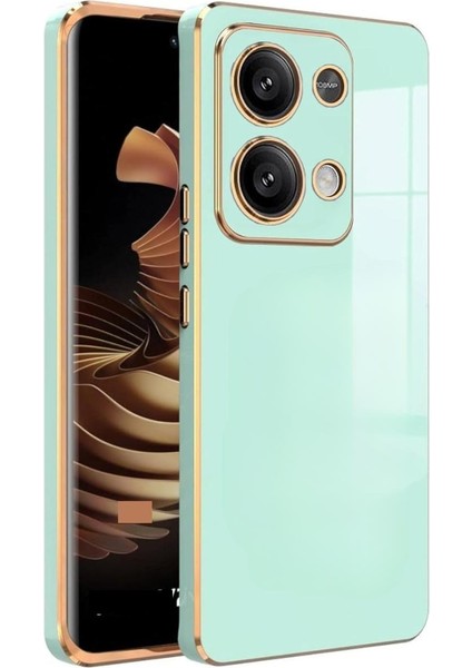 Xiaomi Redmi Note 13 5g Silikon Kılıf Kamera Korumalı Arkası Renkli Kenarları Parlak Dore Tasarım Kapak