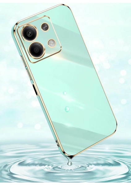 Xiaomi Redmi Note 13 5g Silikon Kılıf Kamera Korumalı Arkası Renkli Kenarları Parlak Dore Tasarım Kapak