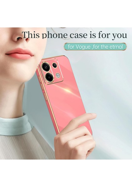 Xiaomi Redmi Note 13 5g Silikon Kılıf Kamera Korumalı Arkası Renkli Kenarları Parlak Dore Tasarım Kapak