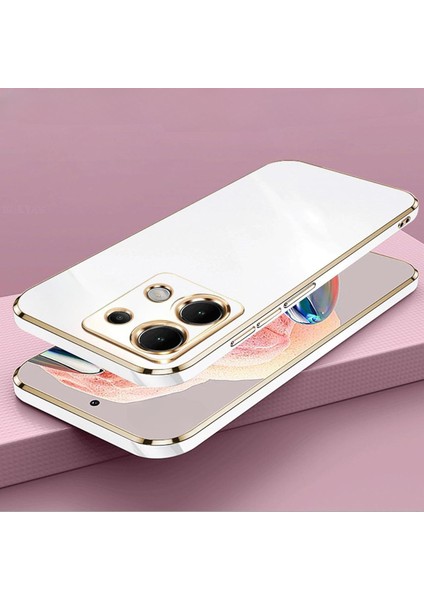 Xiaomi Redmi Note 13 5g Silikon Kılıf Kamera Korumalı Arkası Renkli Kenarları Parlak Dore Tasarım Kapak