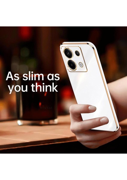 Xiaomi Redmi Note 13 5g Silikon Kılıf Kamera Korumalı Arkası Renkli Kenarları Parlak Dore Tasarım Kapak