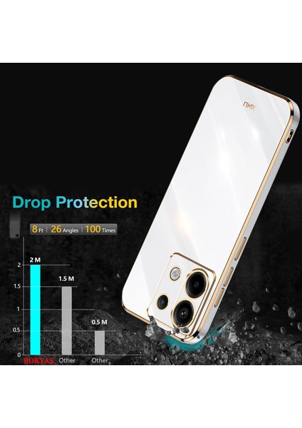 Xiaomi Redmi Note 13 5g Silikon Kılıf Kamera Korumalı Arkası Renkli Kenarları Parlak Dore Tasarım Kapak