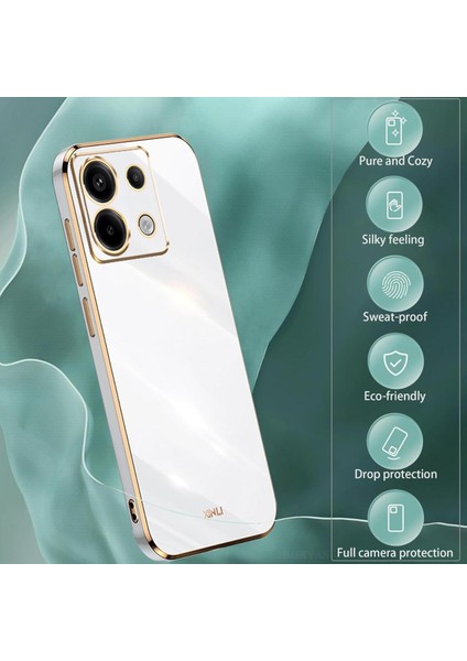 Xiaomi Redmi Note 13 5g Silikon Kılıf Kamera Korumalı Arkası Renkli Kenarları Parlak Dore Tasarım Kapak