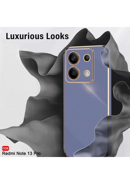 Xiaomi Redmi Note 13 5g Silikon Kılıf Kamera Korumalı Arkası Renkli Kenarları Parlak Dore Tasarım Kapak