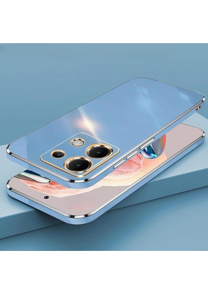 Xiaomi Redmi Note 13 4g Silikon Kılıf Kamera Korumalı Arkası Renkli Kenarları Parlak Dore Tasarım Kapak