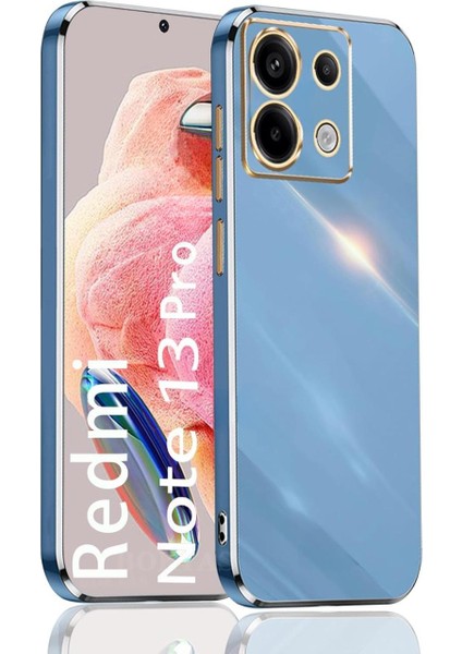 Xiaomi Redmi Note 13 4g Silikon Kılıf Kamera Korumalı Arkası Renkli Kenarları Parlak Dore Tasarım Kapak