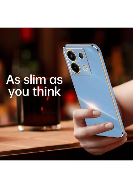 Xiaomi Redmi Note 13 4g Silikon Kılıf Kamera Korumalı Arkası Renkli Kenarları Parlak Dore Tasarım Kapak