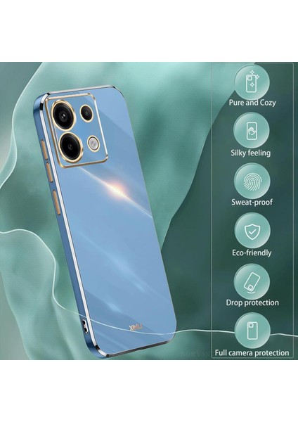 Xiaomi Redmi Note 13 4g Silikon Kılıf Kamera Korumalı Arkası Renkli Kenarları Parlak Dore Tasarım Kapak