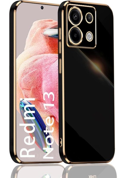 Xiaomi Redmi Note 13 5g Silikon Kılıf Kamera Korumalı Arkası Renkli Kenarları Parlak Dore Tasarım Kapak