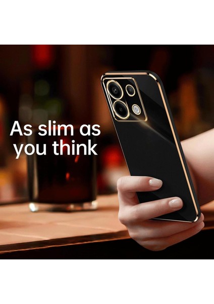 Xiaomi Redmi Note 13 5g Silikon Kılıf Kamera Korumalı Arkası Renkli Kenarları Parlak Dore Tasarım Kapak