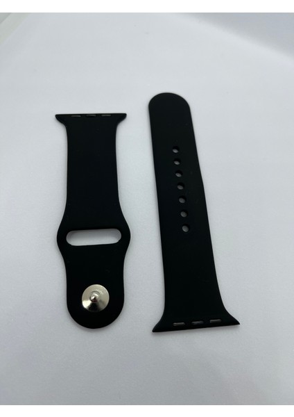 Apple Watch Uyumlu 38-40-41 mm Siyah Silikon Kordon