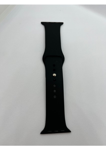 Apple Watch Uyumlu 38-40-41 mm Siyah Silikon Kordon