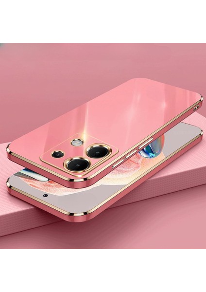 Xiaomi Redmi Note 13 Pro 5g Silikon Kılıf Kamera Korumalı Arkası Renkli Kenarları Parlak Dore Tasarım Kapak