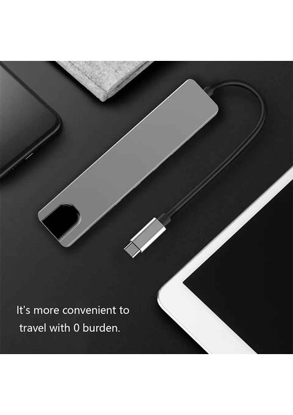 USB C Hub 8 In 1 Type-C HDMI/RJ45/USB Bağlantı Noktası/pd/sd Kart Okuyucu Android/ios Uyumlu Adaptör