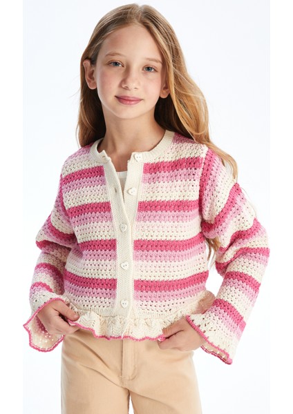 Oxford Pembe - Örgü Detaylı Çizgili Triko Bluz - Pembe Stripe fırsatları