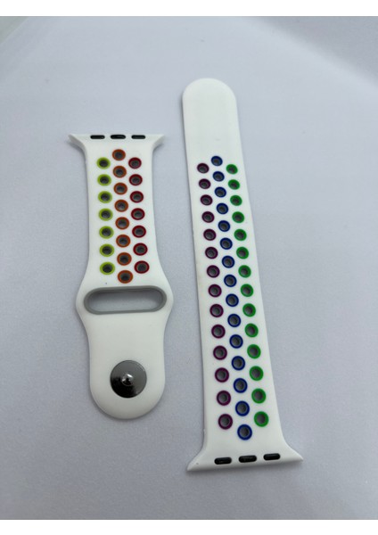 Apple Watch Uyumlu 38-40-41 mm Desenli Silikon Kordon