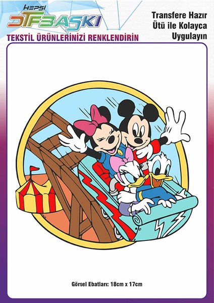 Çizgi Film Karakter Ütü ile Yapışan Tişört Tekstil Dtf Transfer Baskı