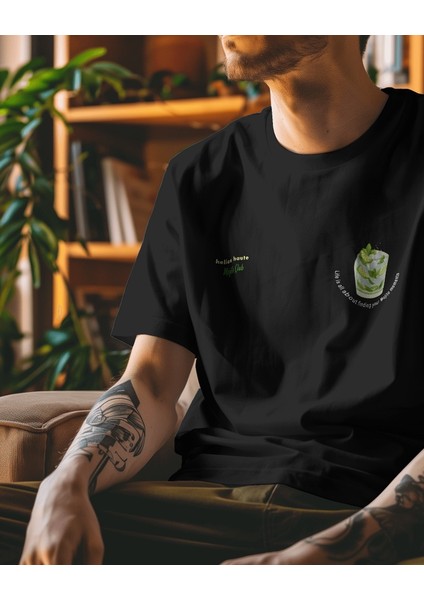 Mojito Tasarım Relaxed Fit Erkek Önü Baskılı Tişört