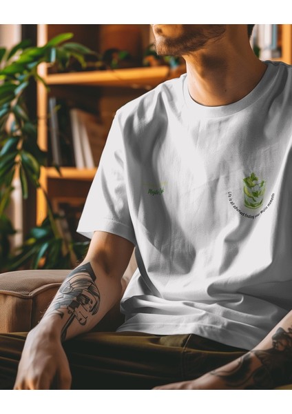Mojito Tasarım Relaxed Fit Erkek Önü Baskılı Tişört