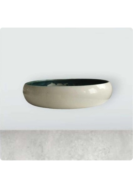 Büyük Boy Yeşil Renkli Dekoratif Sunum Kase 23*4 cm