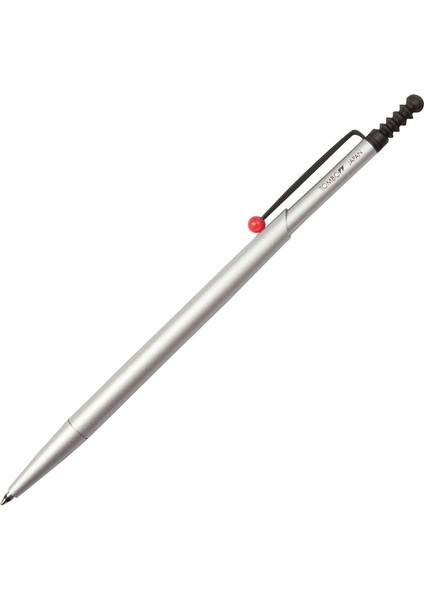 : Zoom 727 : Tükenmez Kalem : 0,7 mm : Gümüş (Kırmızı Klips - Karton Kutulu)