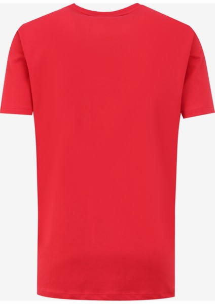 Bisiklet Yaka Baskılı Kırmızı Erkek T-Shirt PBF4SM-TST5073 fiyatları