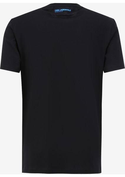 Bisiklet Yaka Baskılı Siyah Erkek T-Shirt 240M2204999