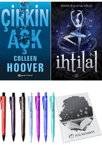 Ihtilal 1 Zelzele Binnur Şafak Nigiz ve Epsilon Yayınevi Çirkin Aşk Colleen Hoover 2li Set
