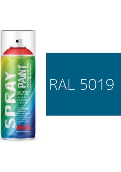 Extra Pigmentli Özel Yapım Akrilik Sprey Boya 400 ml (Mavi Tonları)(Araba-Metal-Ahşah-Plastik)