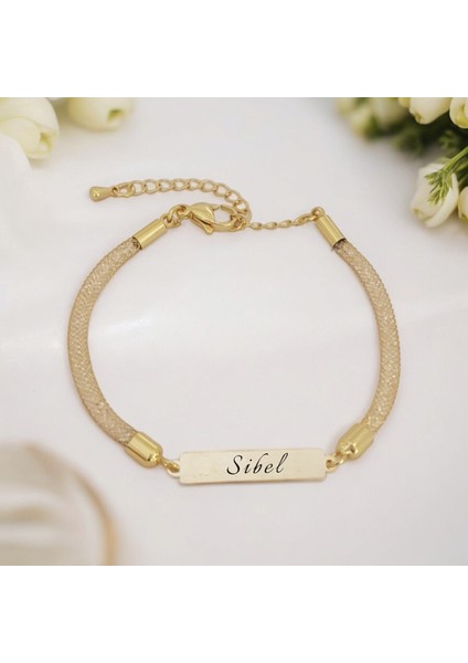 14 Ayar Altın Plakalı Sibel Ismine Özel Hediye BILEKLIK-M.350286Q.350416W.350546E.350676R.350806