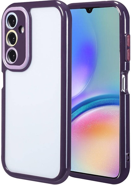 Samsung Galaxy A55 Kılıf Renkli Silikon Kenarlı Arkası Şeffaf Kamera Korumalı Vitamin Kapak