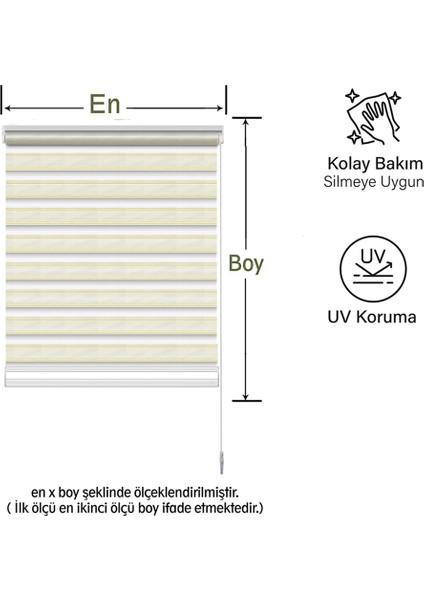 Binbir Perde Sarı Simli Pileli Zebra Perde