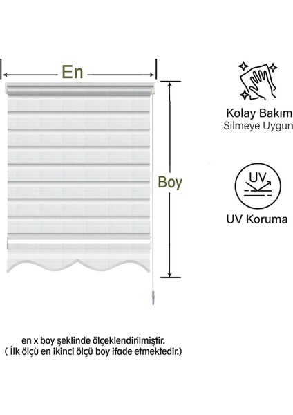 Binbir Perde Binbirperde Beyaz Pileli Dilimli Zebra Perde