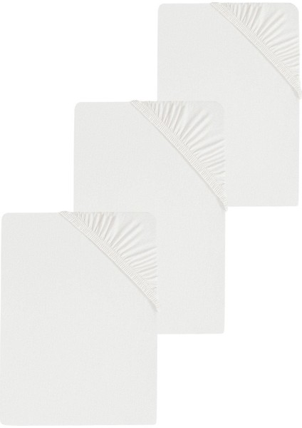 3 Adet Düz Pamuklu Çift Kişilik 200 x 200 cm Lastikli Penye Çarşaf