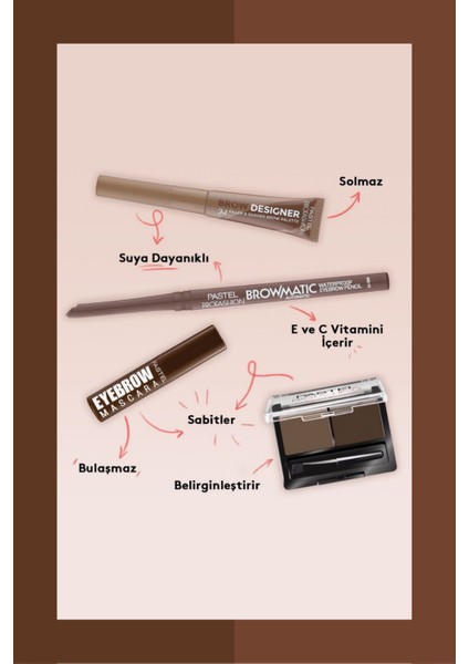 Eyebrow Mascara Set - Kaş Maskarası 22 + 23 + Togin Çanta Hediye fırsatları