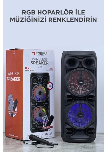 D28 Mikrofonlu Bluetooth Hoparlör