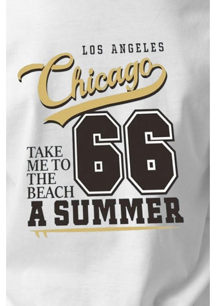 Çocukça Giy Çocukçagiy Los Angeles Chicago Summer Baskılı Erkek Kız Çocuk Pamuklu Bisiklet Yaka Tshirt