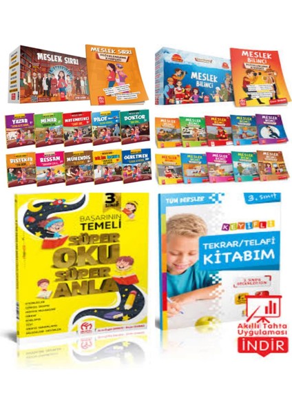 3 ve 4. Sınıflar Meslek Sırrı Hikaye + Meslek Bilinci Hikaye Serisi + Süper Oku Anla ve Tekrar Telafi Kitabım
