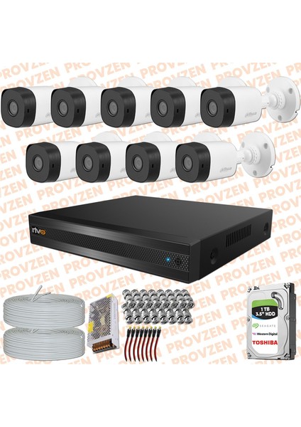 Rv Dahua 9 Kamera Fullhd Güvenlik Kamerası Set 1tb HDD