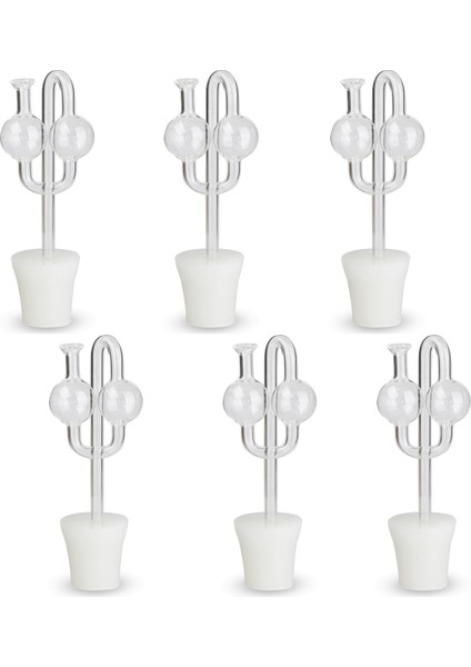 6 Adet Standart Damacana Silikon Tıpa ve Cam Hava Kilidi