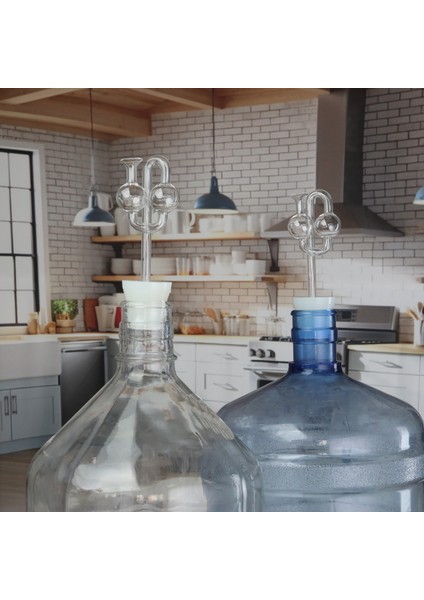 6 Adet Standart Damacana Silikon Tıpa ve Cam Hava Kilidi fırsatları