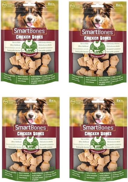 Smartbones Tavuklu Mini Kemik 8 Li 128 gr. x 4 Adet