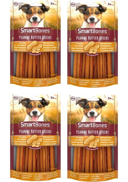 Smart Bones Smartbones Tavuklu ve Fıstık Ezmeli Stick Köpek Ödülü 5 Li 100 gr. x 4 Adet