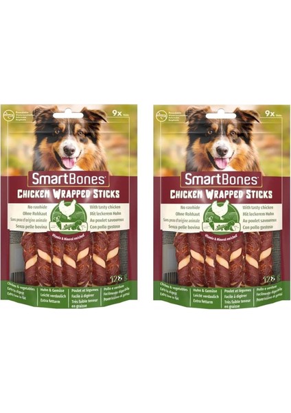 Smartbones Tavuk Sargılı Stick Mini Köpek Ödülü 9 Lu 128 gr. x 2 Adet