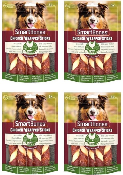 Smart Bones Smartbones Tavuk Sargılı Stick Medium Köpek Ödülü 5 Li 137 gr. x 4 Adet