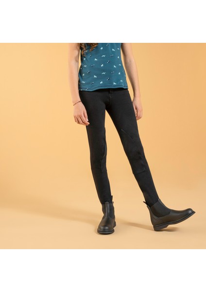 Fouganza Çocuk Binici Pantolonu - Siyah - 100