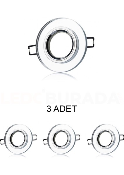 CT-6555 Ortanca Dekoratif Cam Spot Kasası GU10 - 3’lü Paket