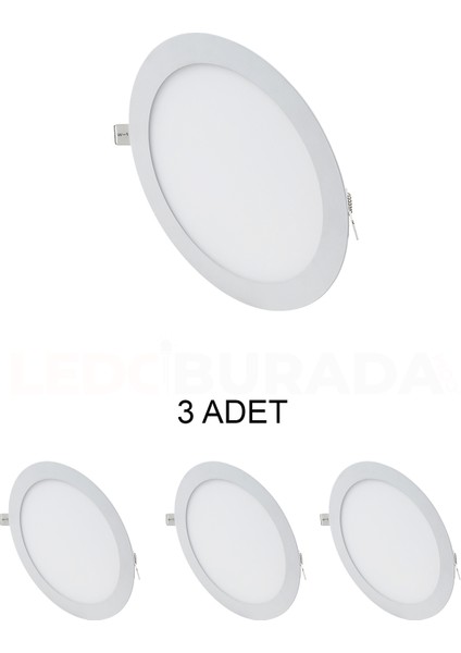CT-5169 Slim LED Panel 18W Beyaz - 3'lü Paket