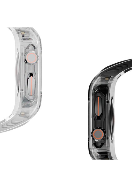 Watch 42MM Uyumlu WI-WB013 Rambo Serisi 2in1 Şeffaf Pc Kasa Koruyuculu Kauçuk Kordon Beyaz fırsatları